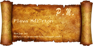 Pleva Márton névjegykártya